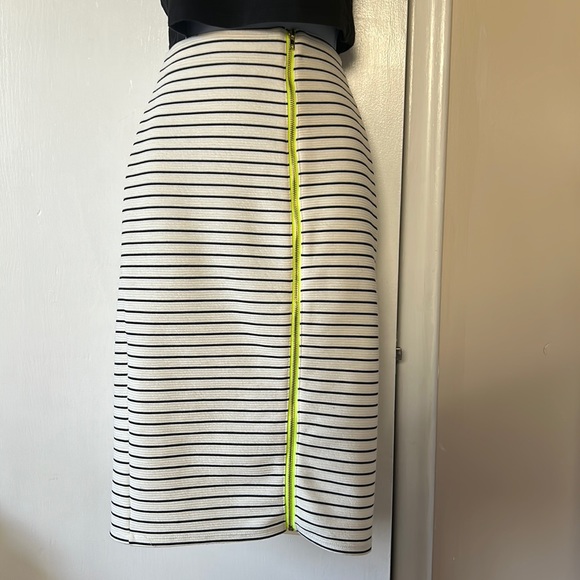 Striped Zip Pencil Skirt - Picture 2 of 6